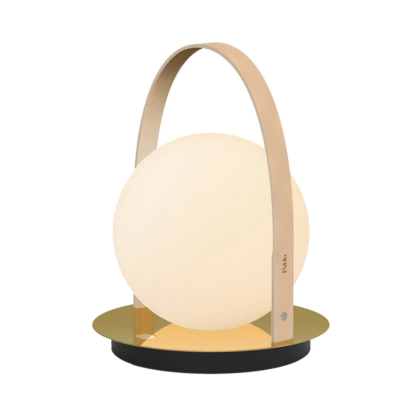 Bola Outdoor LED Lantern in Brass/Tan.