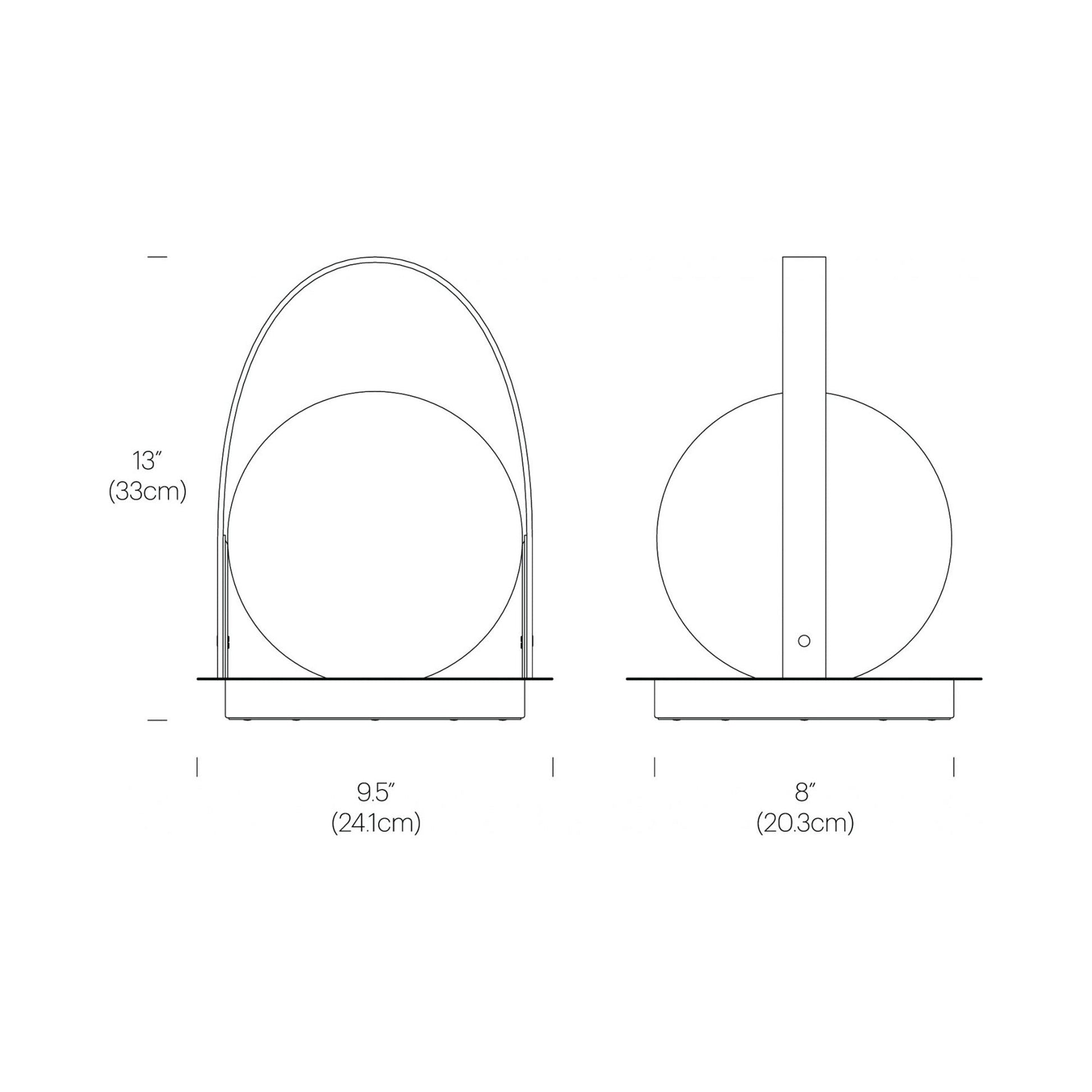 Bola Outdoor LED Lantern - line drawing.