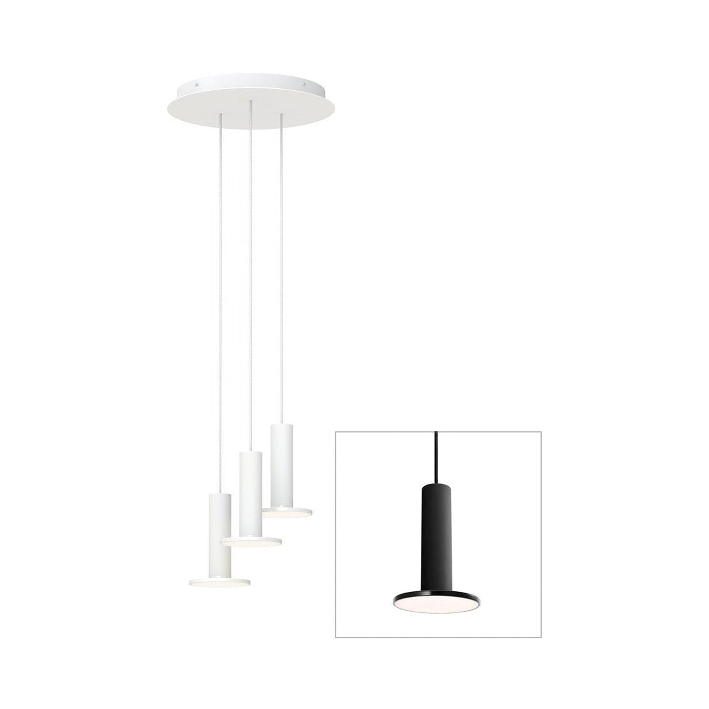Cielo LED Chandelier in Black/Black (3-Light).