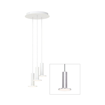 Cielo LED Chandelier in Satin Aluminum/Gray (3-Light).
