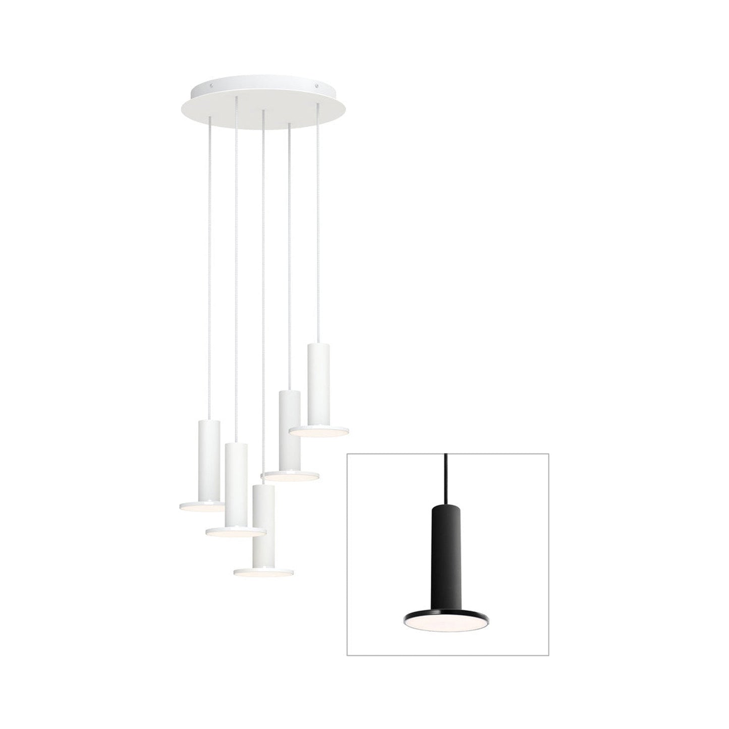 Cielo LED Chandelier in Black/Black (5-Light).
