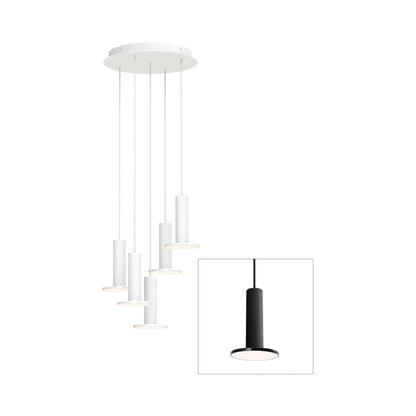 Cielo LED Chandelier in Black/Black (5-Light).