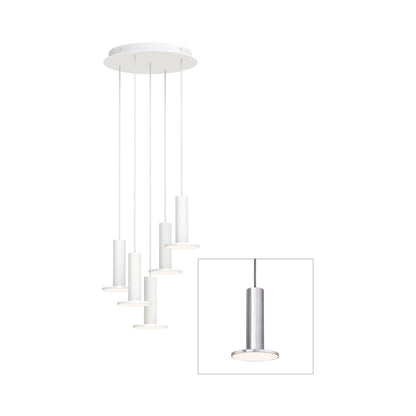 Cielo LED Chandelier in Satin Aluminum/Gray (5-Light).