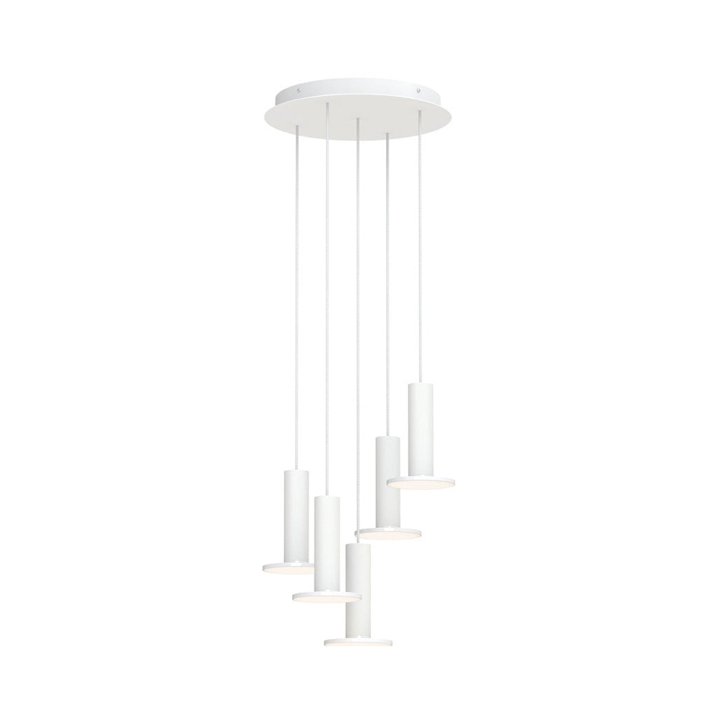 Cielo LED Chandelier in White/White (5-Light).