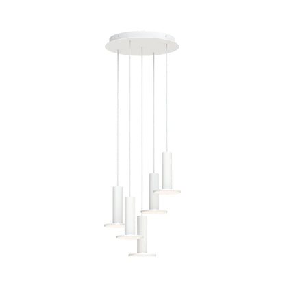 Cielo LED Chandelier in White/White (5-Light).