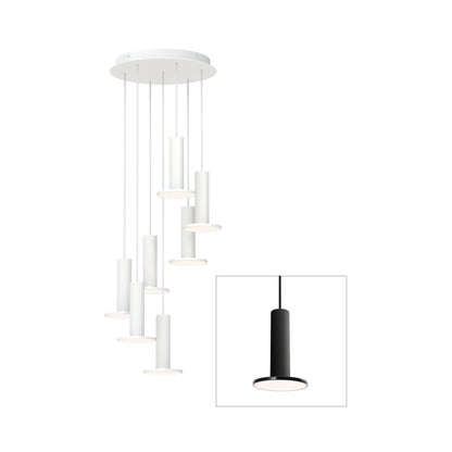 Cielo LED Chandelier in Black/Black (7-Light).