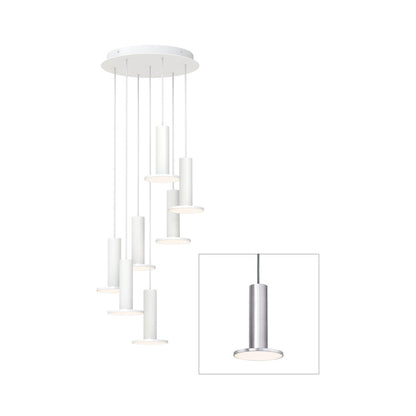 Cielo LED Chandelier in Satin Aluminum/Gray (7-Light).