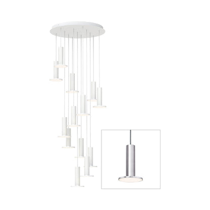 Cielo LED Chandelier in Satin Aluminum/Gray (13-Light).
