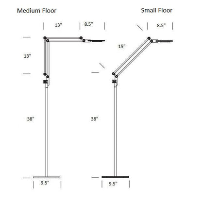 Link LED Floor Lamp - line drawing.