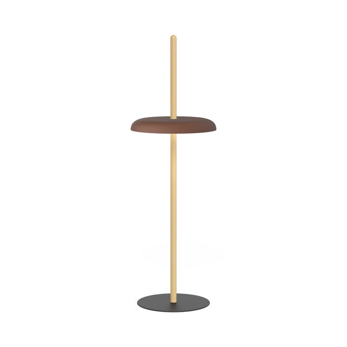 Nivel LED Floor Lamp in Oak/Espresso.