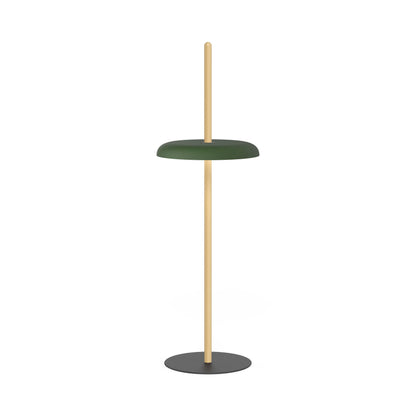 Nivel LED Floor Lamp in Oak/Forest Green.