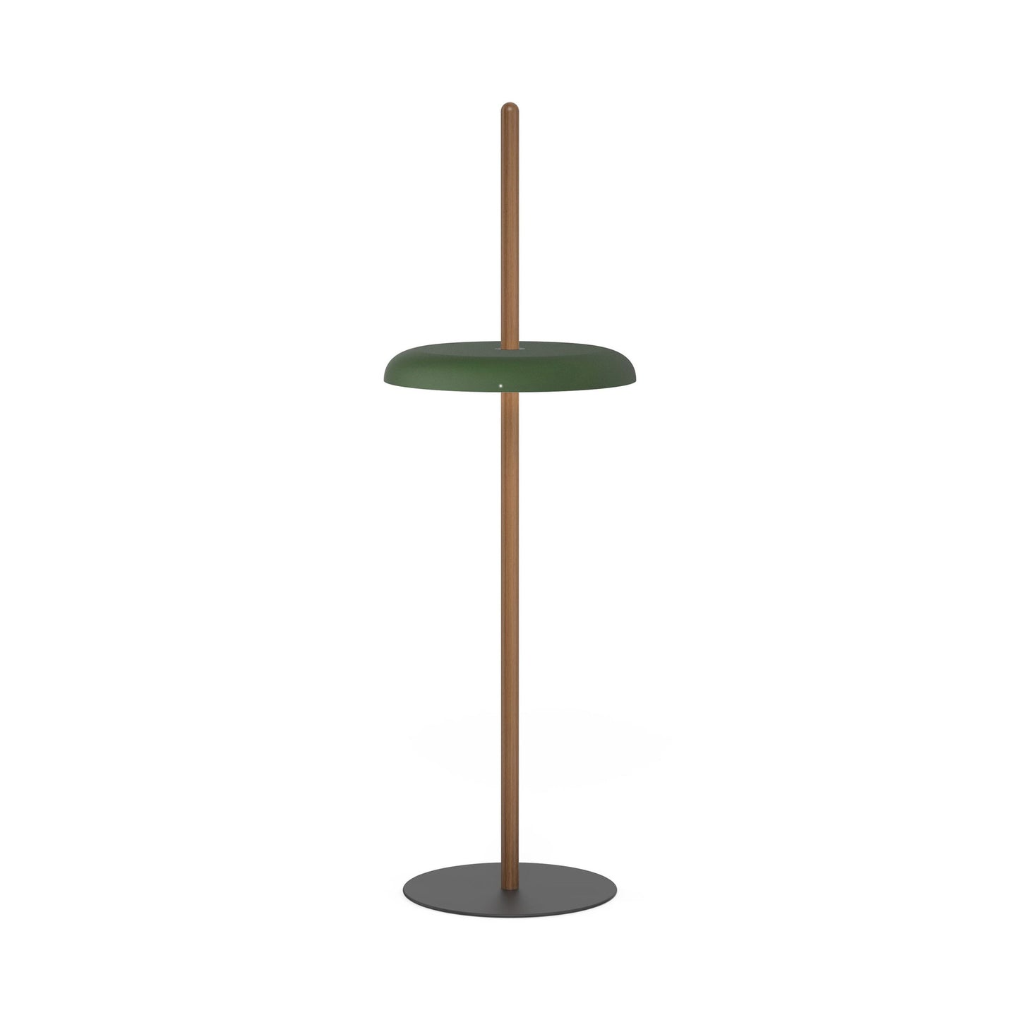 Nivel LED Floor Lamp in Walnut/Forest Green.