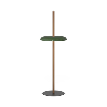 Nivel LED Floor Lamp in Walnut/Forest Green.