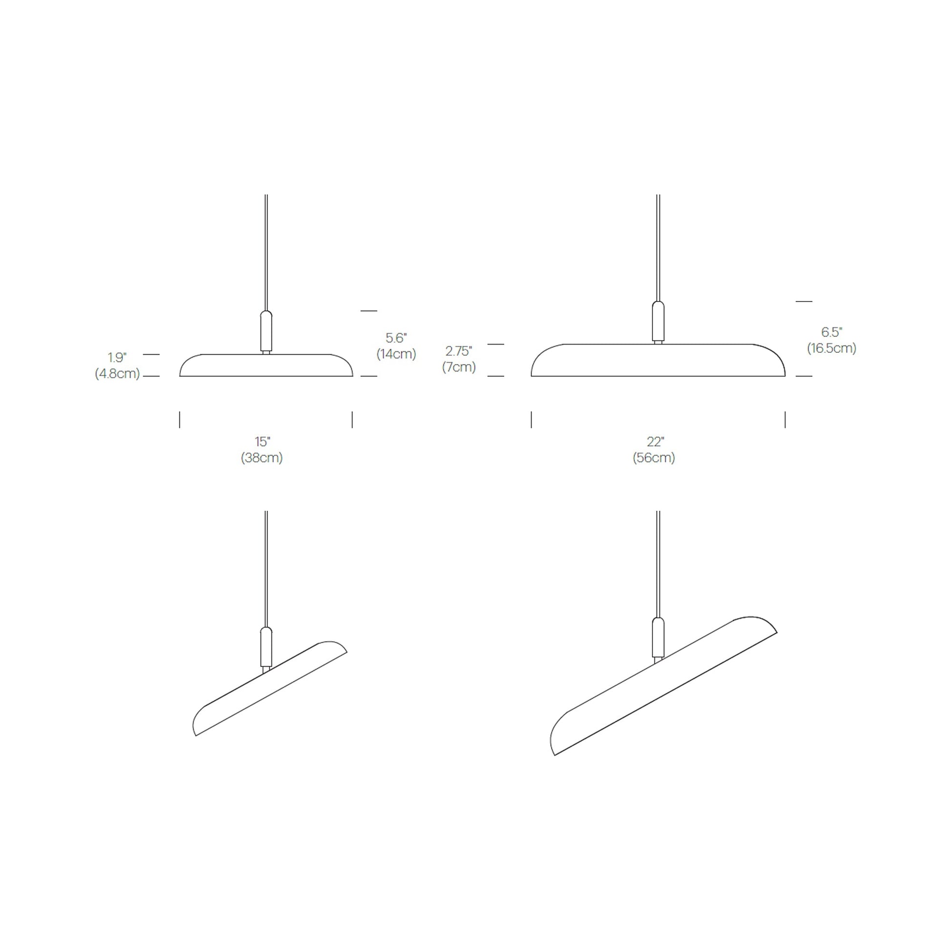 Nivel LED Pendant Light - line drawing.