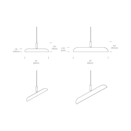 Nivel LED Pendant Light - line drawing.