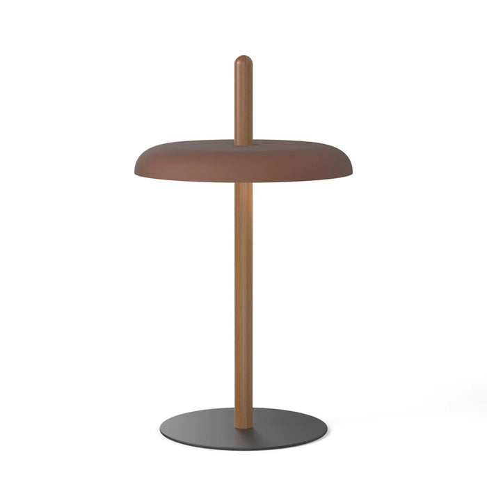 Nivel LED Table Lamp in Walnut/Espresso.
