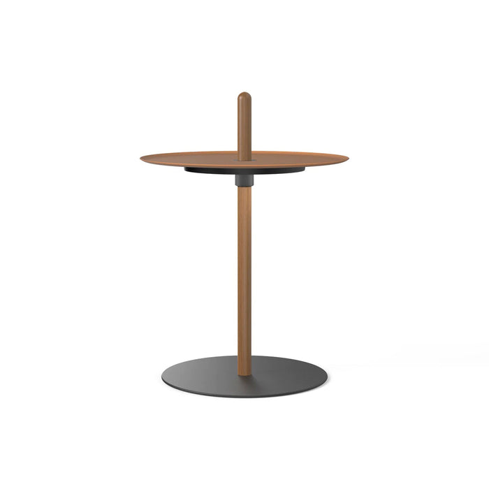 Nivel Pedestal LED Table Lamp in Walnut/Terracotta (Small).