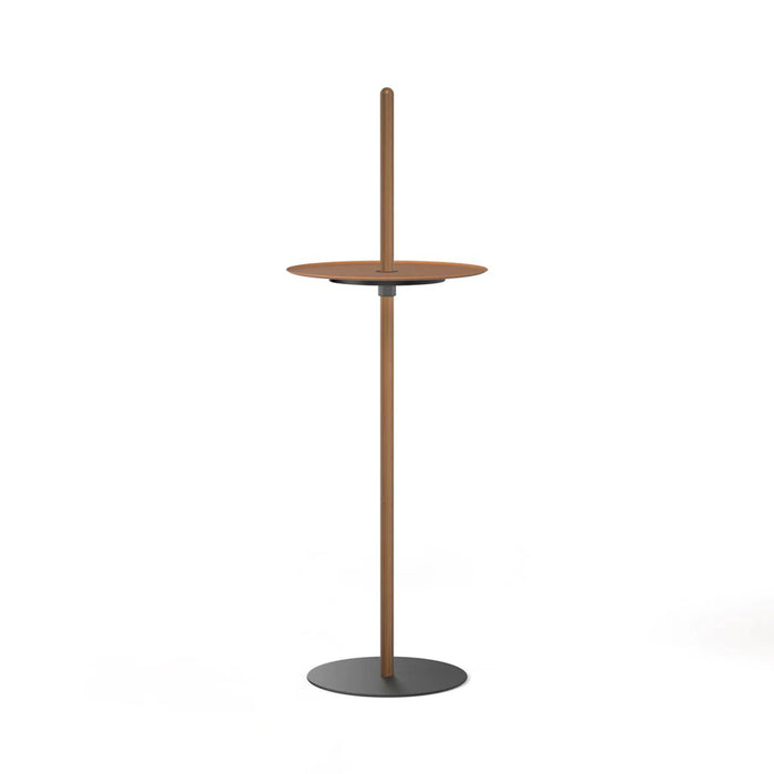 Nivel Pedestal LED Table Lamp in Walnut/Terracotta (Large).