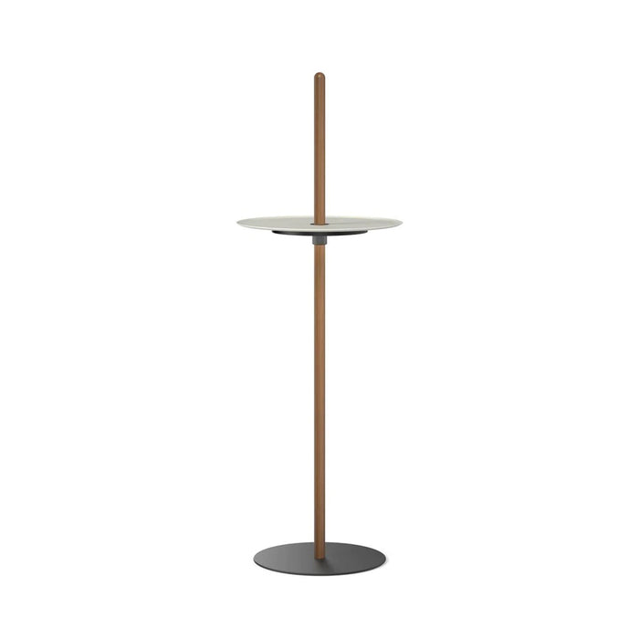 Nivel Pedestal LED Table Lamp in Walnut/White (Large).