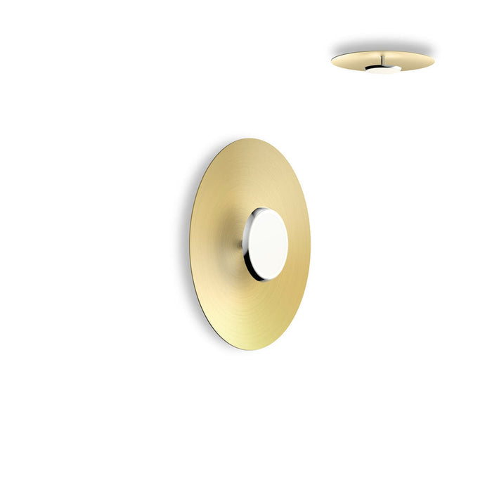 SKY Dome LED Flush Mount Ceiling Light in Polished Aluminum Brushed Brass (Small).