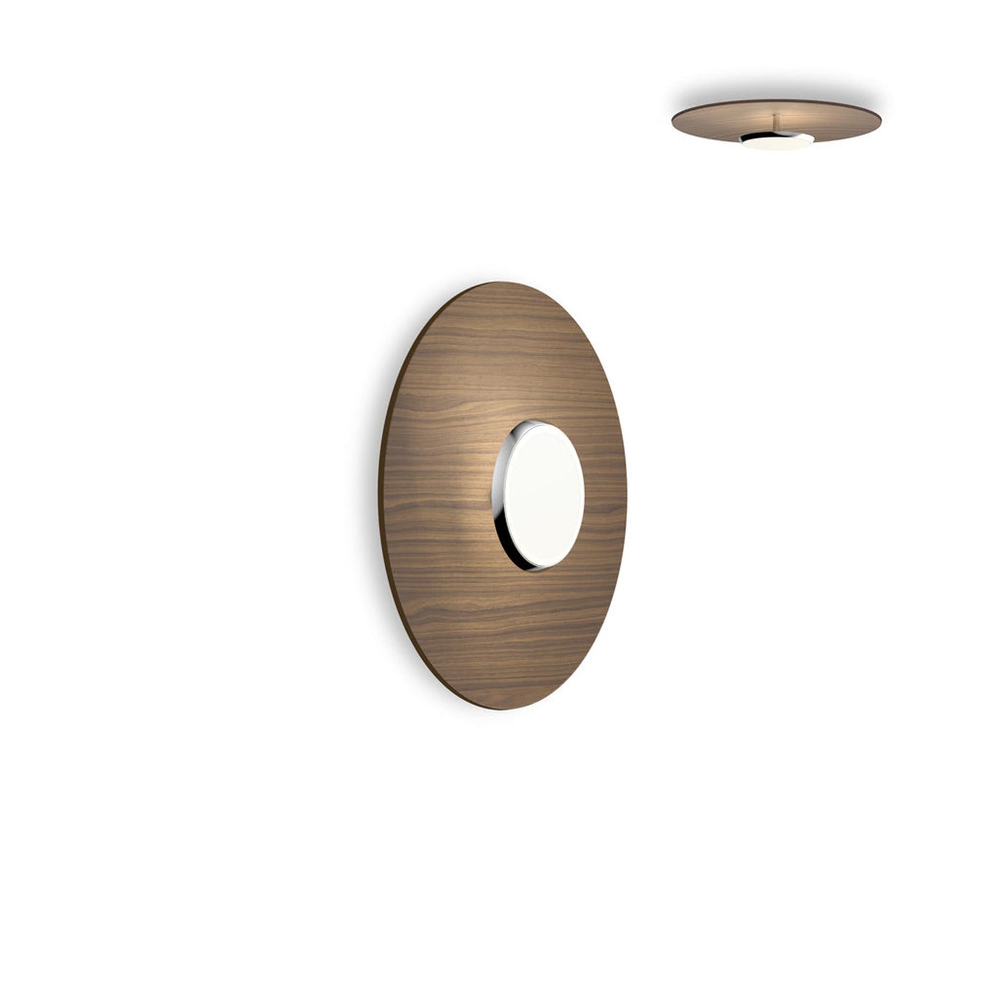 SKY Dome LED Flush Mount Ceiling Light in Polished Aluminum Walnut (Small).