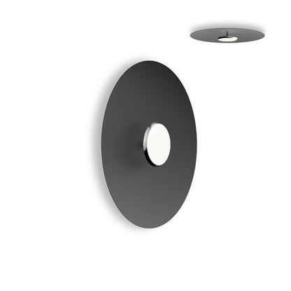 SKY Dome LED Flush Mount Ceiling Light in Polished Aluminum Matte Black (Medium).