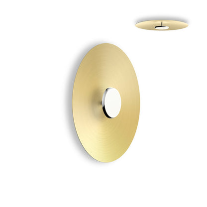 SKY Dome LED Flush Mount Ceiling Light in Polished Aluminum Brushed Brass (Medium).