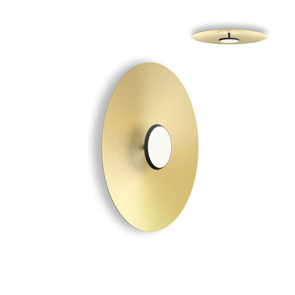 SKY Dome LED Flush Mount Ceiling Light in Matte Black Brushed Brass (Medium).