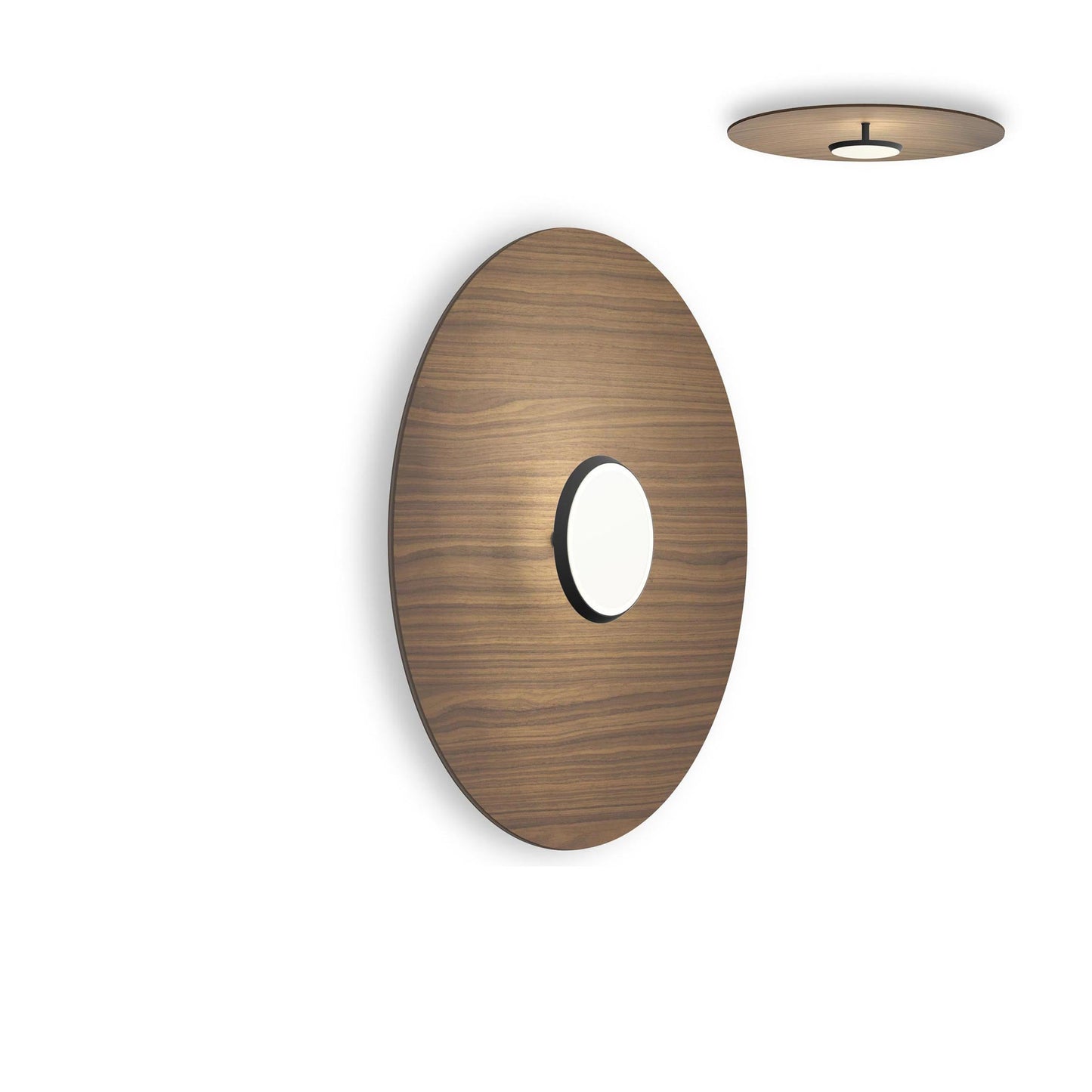 SKY Dome LED Flush Mount Ceiling Light in Matte Black Walnut (Medium).