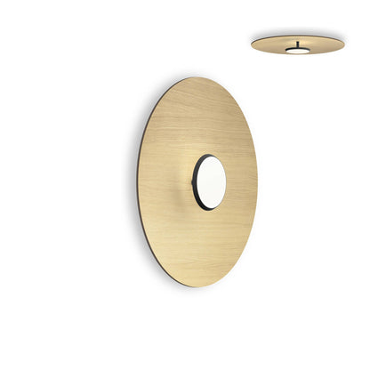 SKY Dome LED Flush Mount Ceiling Light in Matte Black White Oak (Medium).