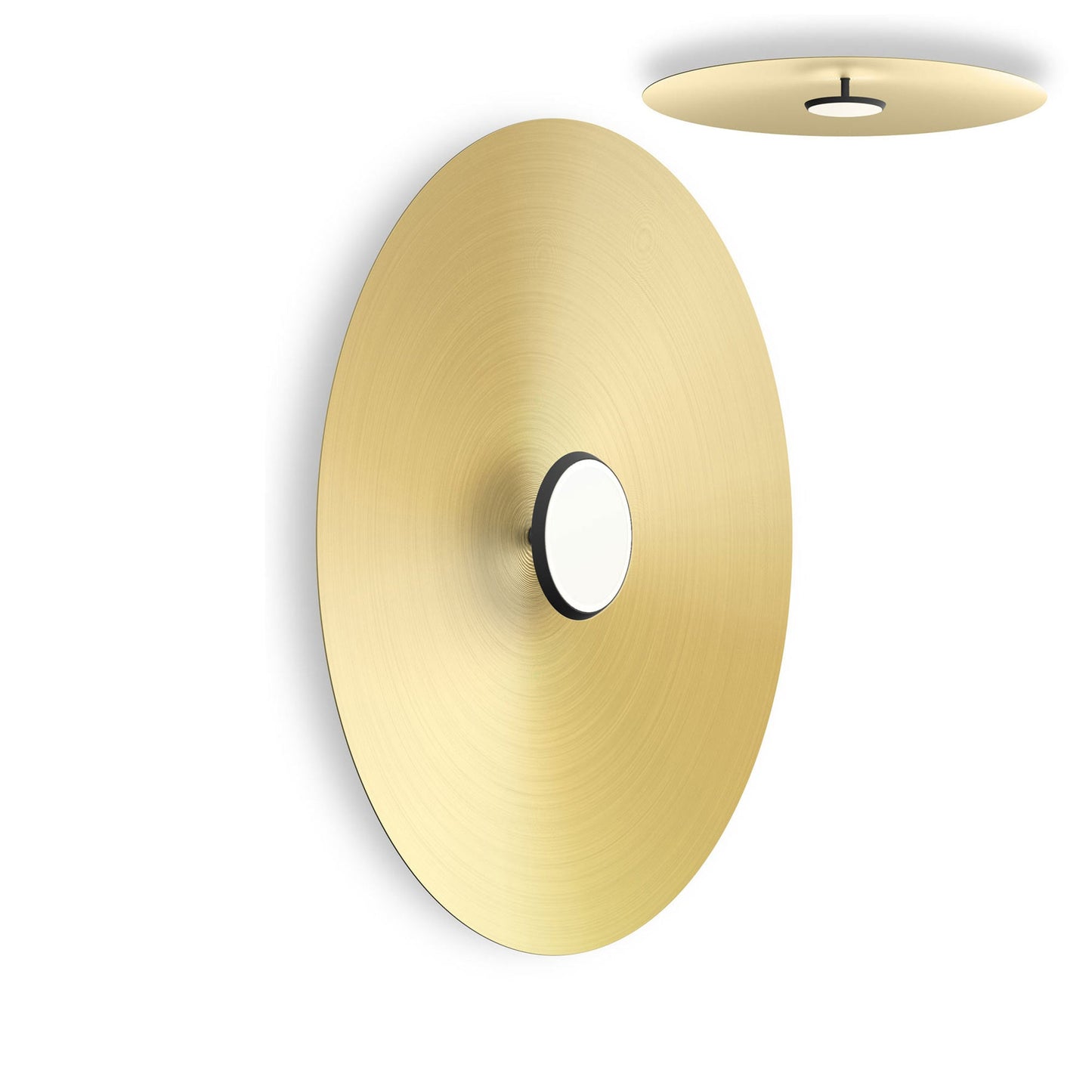 SKY Dome LED Flush Mount Ceiling Light in Matte Black Brushed Brass (Large).