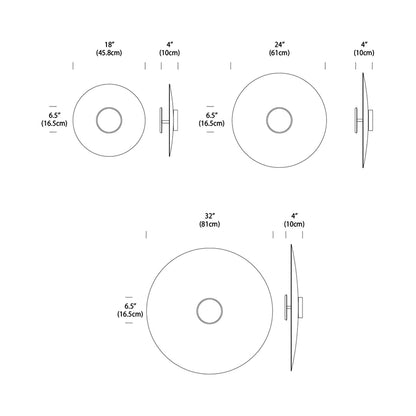 SKY Dome LED Flush Mount Ceiling Light - line drawing.