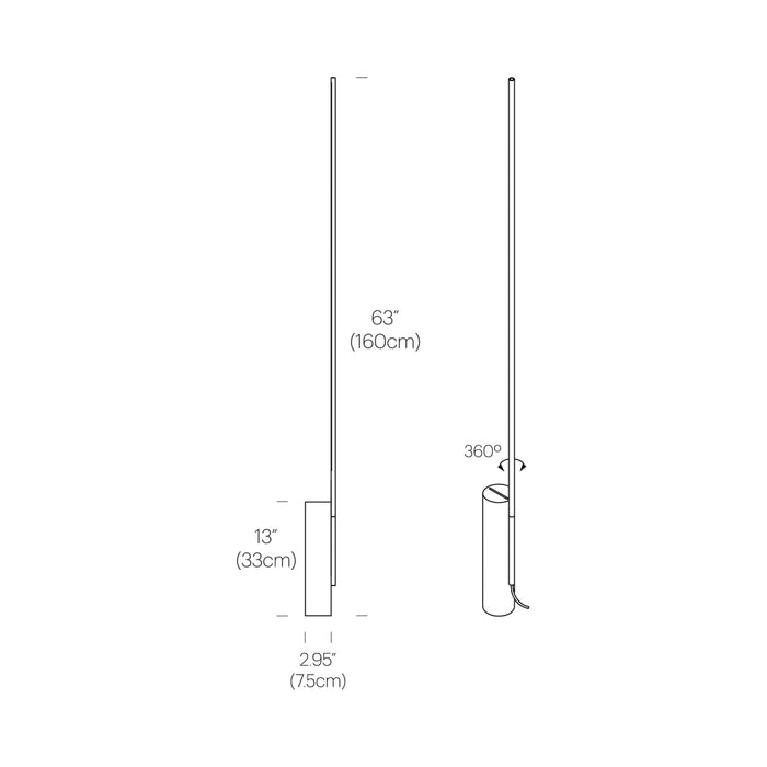 T.O LED Floor Lamp - line drawing.