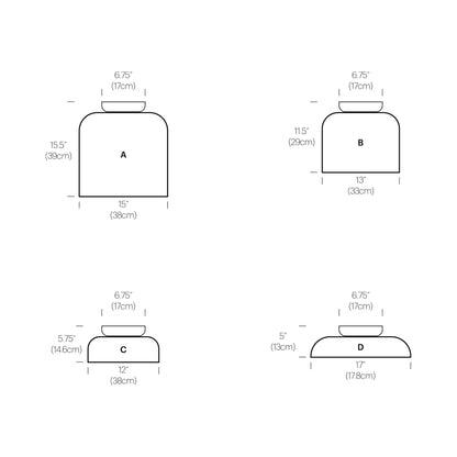 Totem LED Flush Mount Ceiling Light - line drawing.