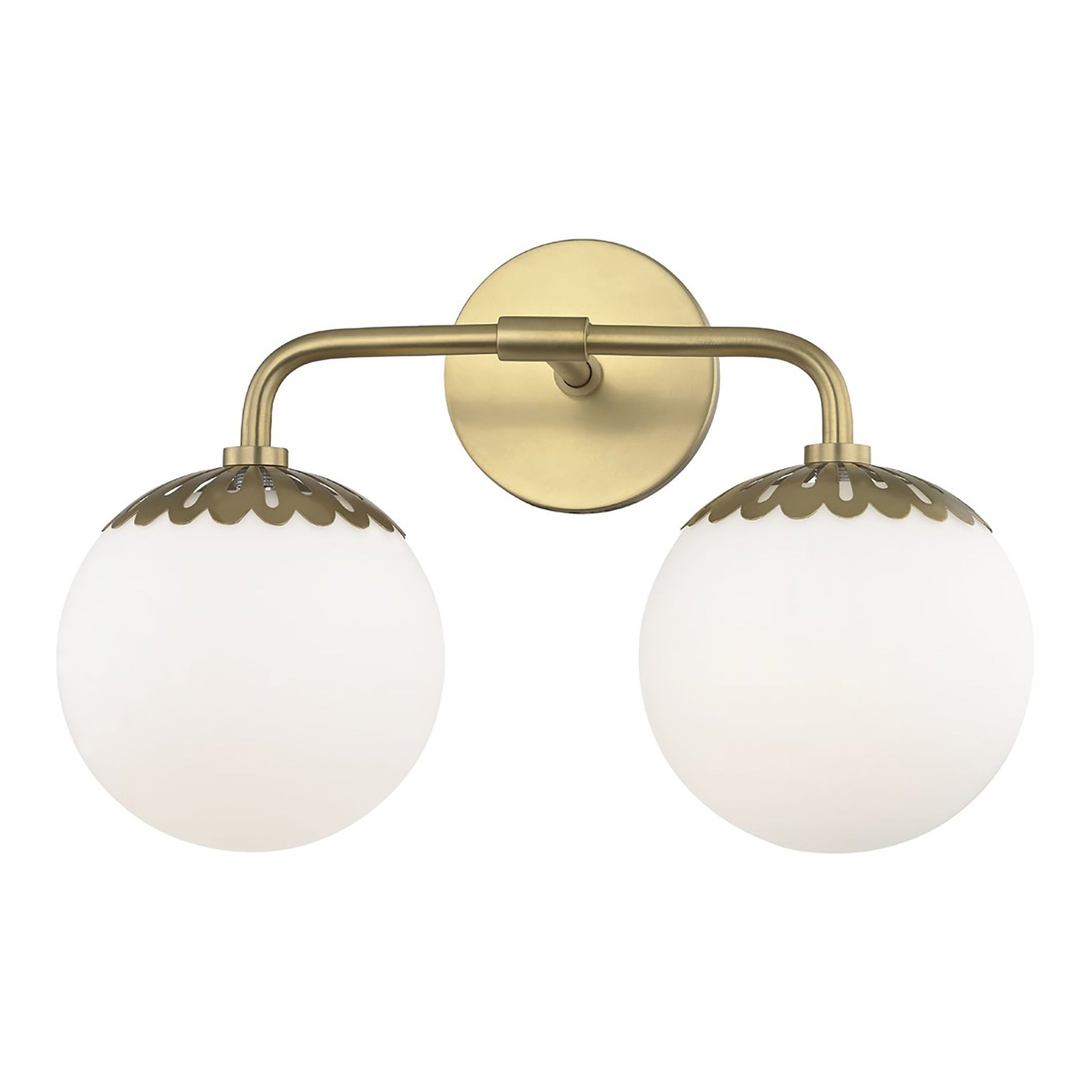 Paige Bath Vanity Light in Aged Brass (2-Light).