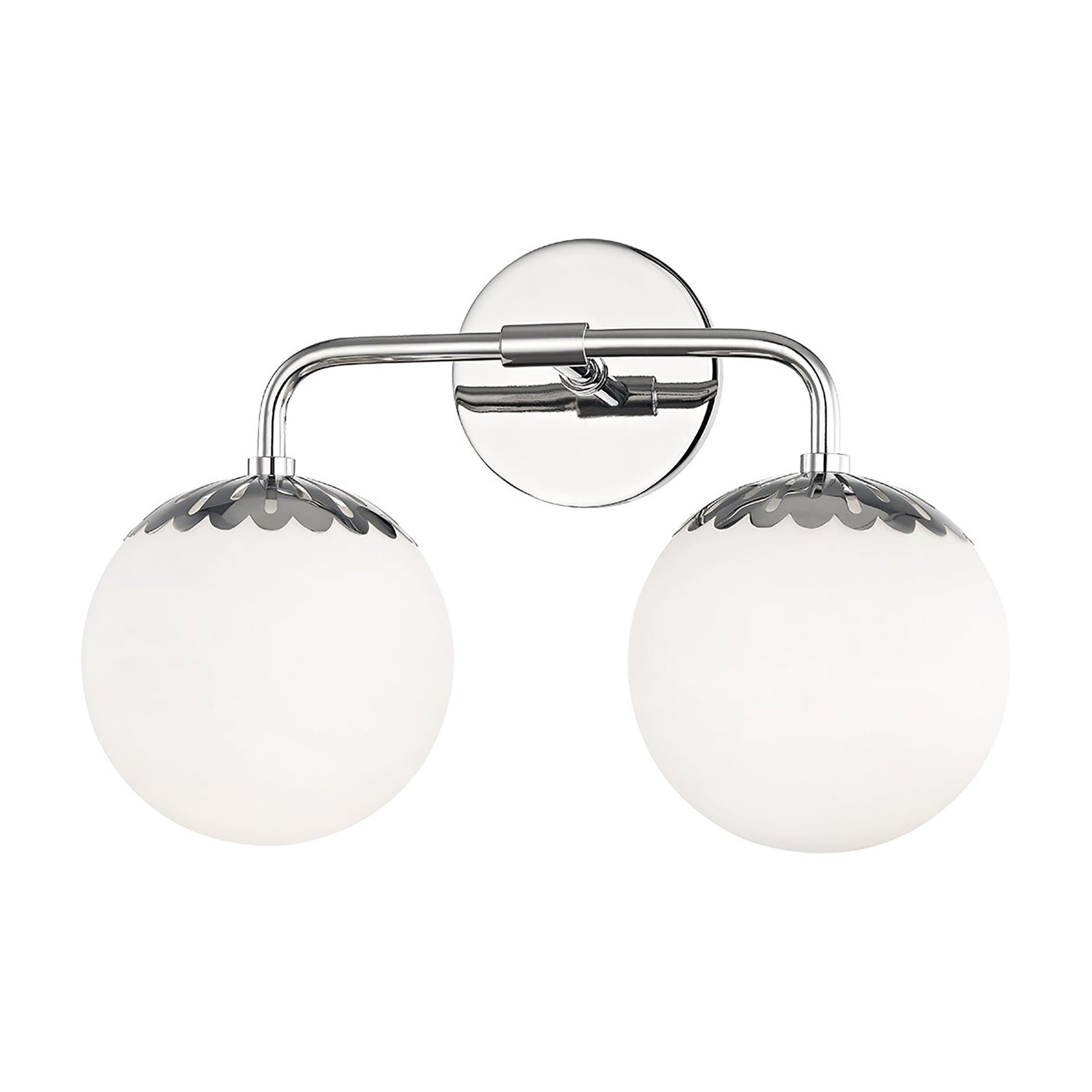 Paige Bath Vanity Light in Polished Nickel (2-Light).