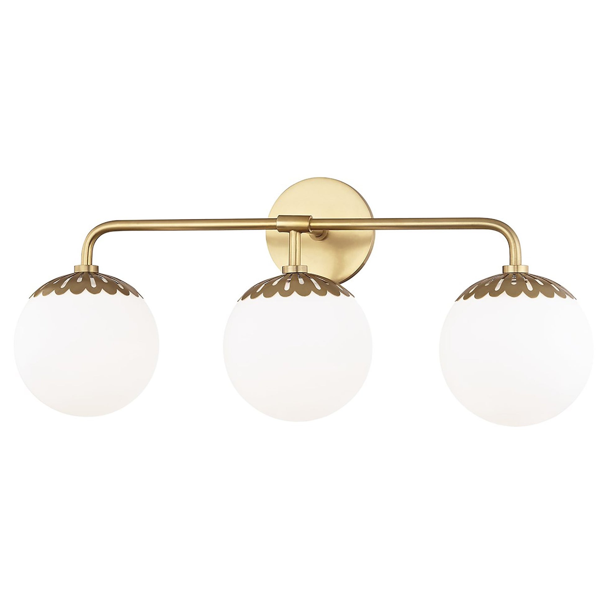 Paige Bath Vanity Light in Aged Brass (3-Light).