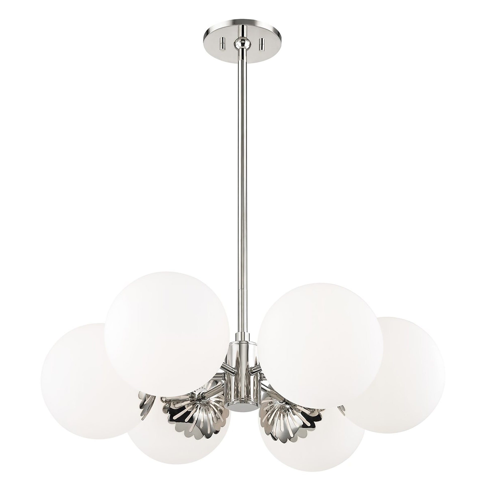 Paige Chandelier in Polished Nickel (6-Light).
