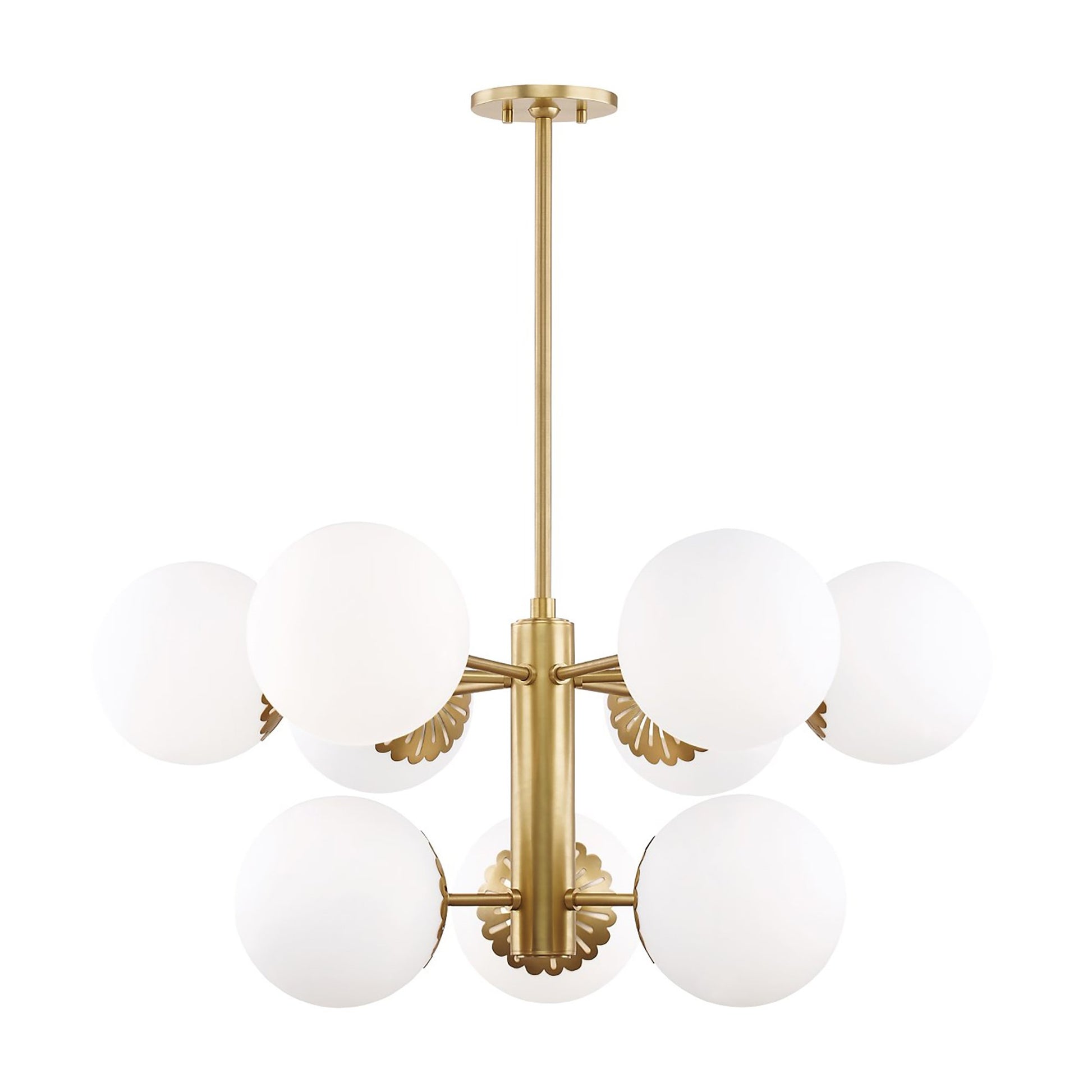 Paige Chandelier in Aged Brass (9-Light).