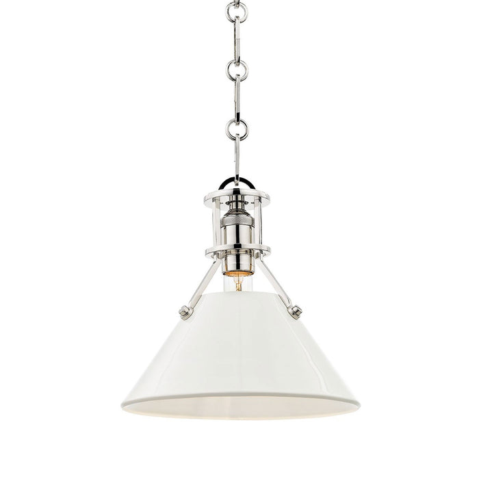 Painted No.2 Pendant Light in Small/Polished Nickel/Off White.