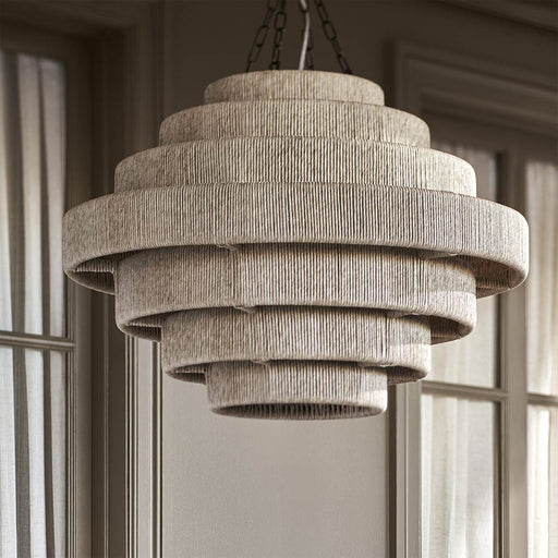 Everly Outdoor Pendant Light in living room.