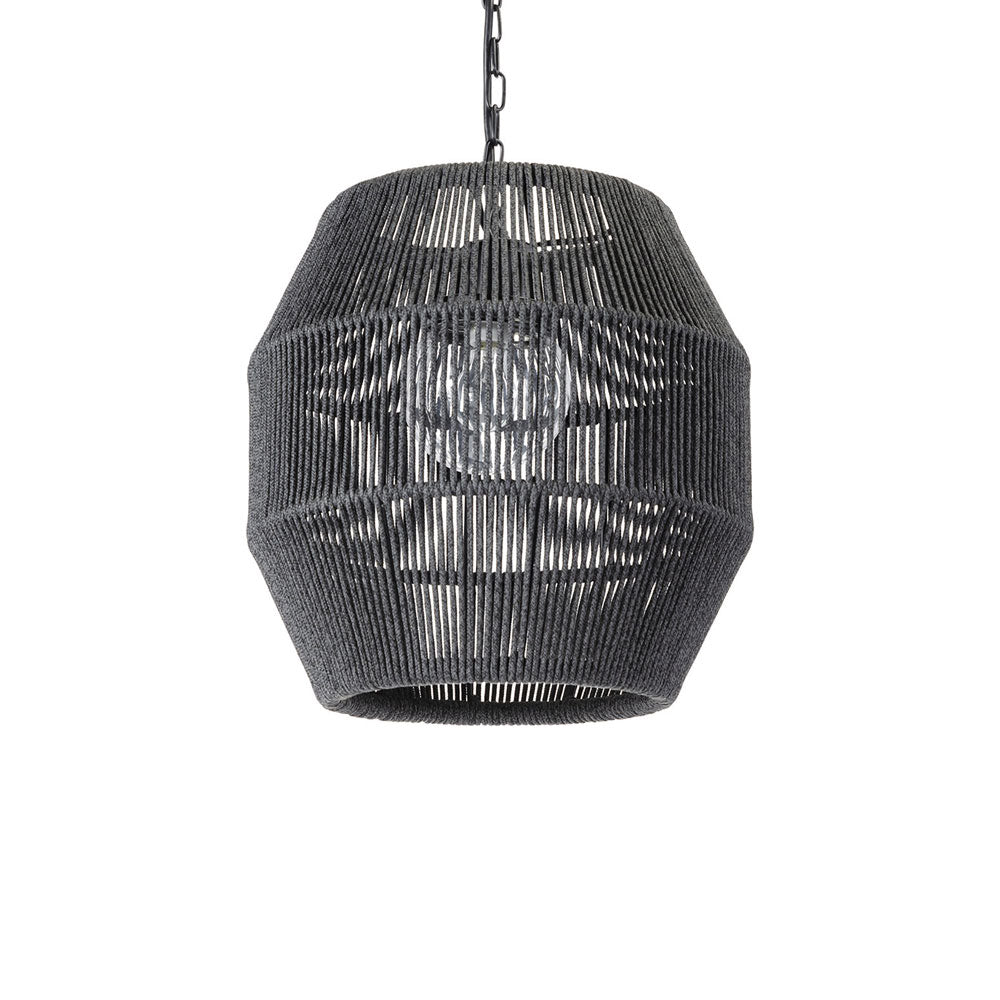 Tanner Outdoor Globe Pendant Light in Black.