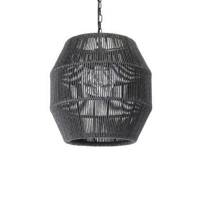 Tanner Outdoor Globe Pendant Light in Black.