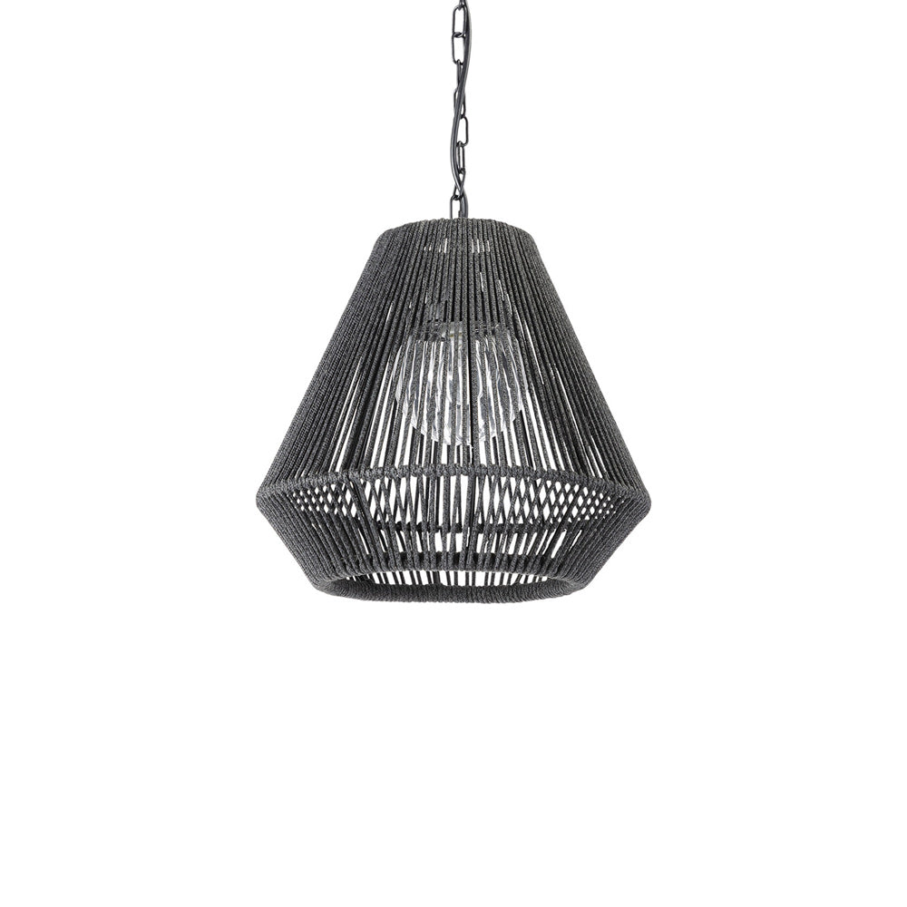 Tanner Outdoor Tapered Pendant Light in Black.