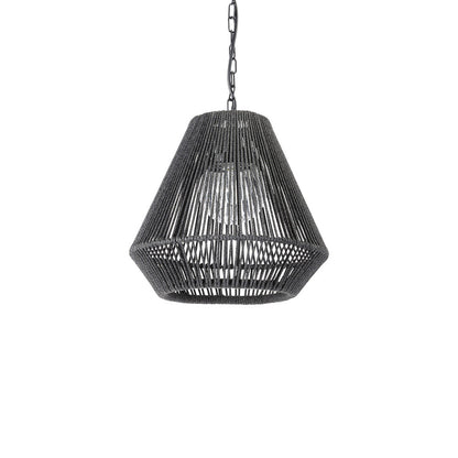 Tanner Outdoor Tapered Pendant Light in Black.