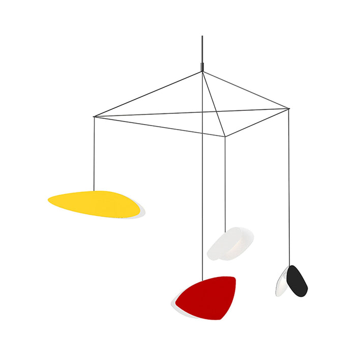 Papillons™ 4-Light LED Pendant Light in Small/Satin Black/Satin Red/Satin Yellow/Satin White.