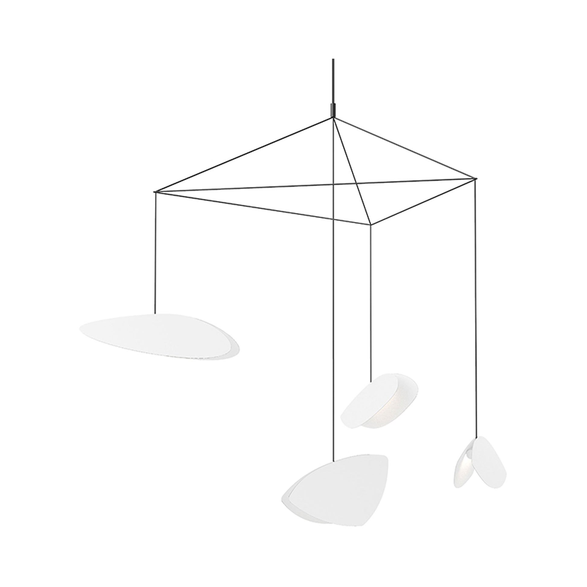 Papillons™ 4-Light LED Pendant Light in Small/Satin White.