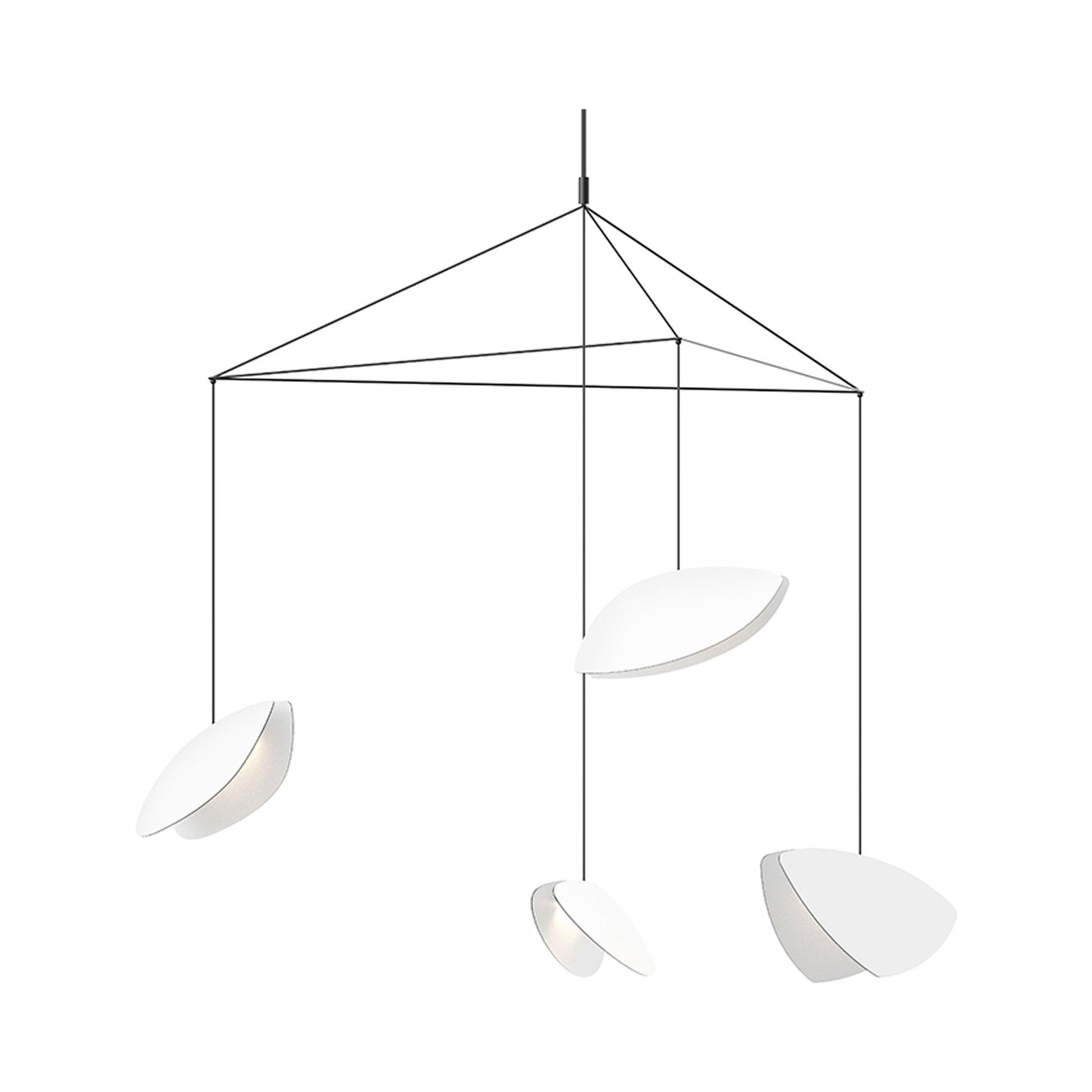 Papillons™ 4-Light LED Pendant Light in Large/Satin White.