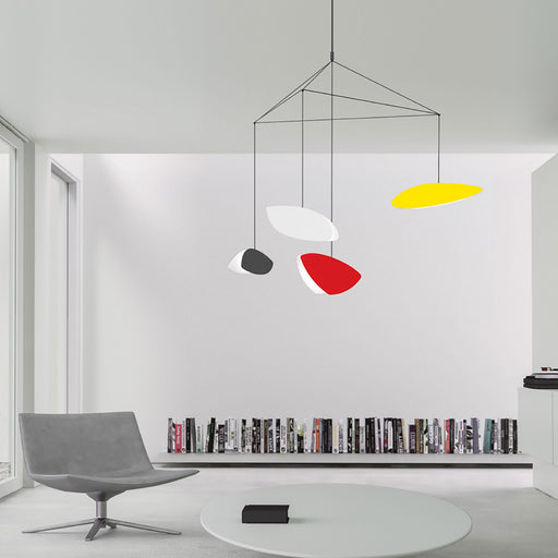 Papillons™ 4-Light LED Pendant Light in living room.