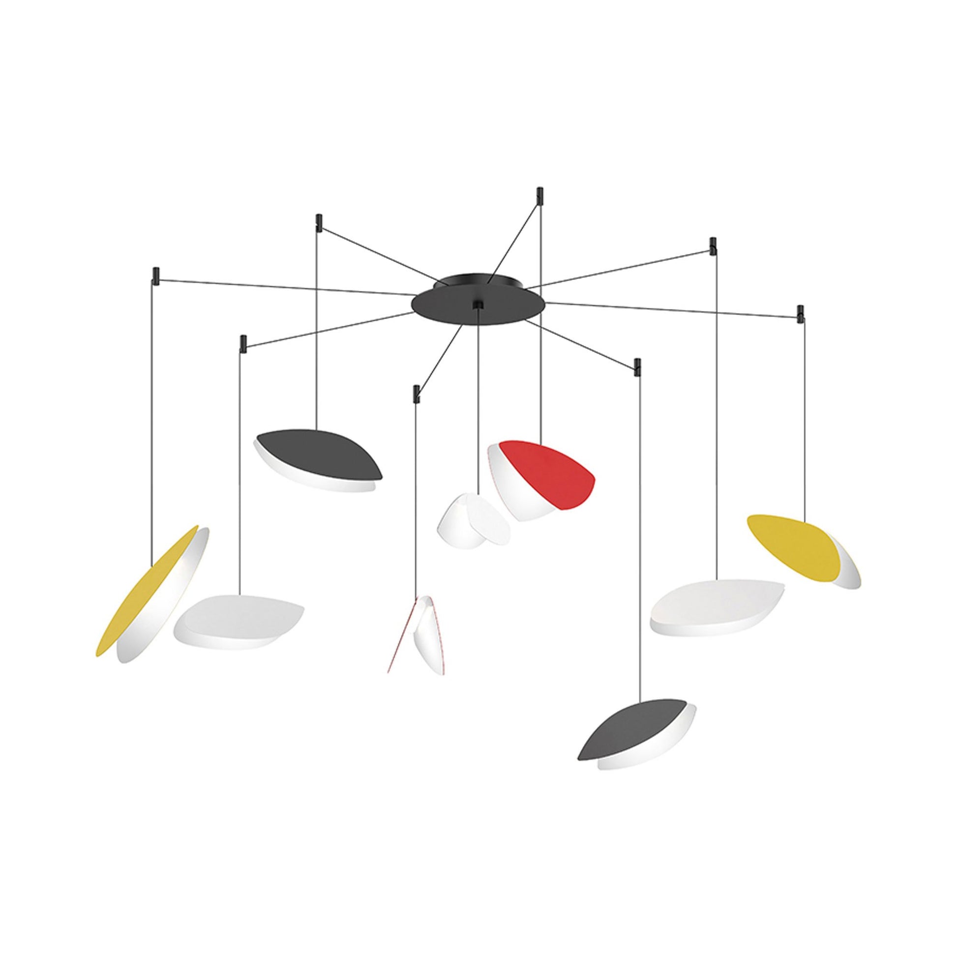 Papillons™ Swag LED Pendant Light in Satin Black/Satin Red/Satin Yellow/Satin White (9-Light).